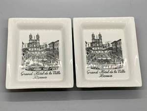 lot 300 image: A Cool Collection of Vintage Ash Trays and Soap Dishes - Rome and Paris- Limoges & More