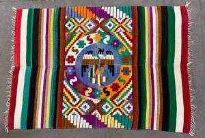 lot 311 image: Vibrantly Colored Vintage Southwestern Style Rug with Fringe