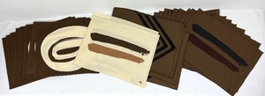lot 214 image: 27 Vintage R. Scott Corp Screen Printed Cloth Napkins Placemats in Brown & Black