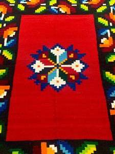 lot 333 image: Vintage Rug - Bright Red and Muti-Colored Southwestern Pattern