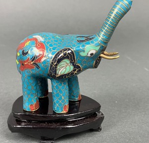 lot 288 image: Three Cloissone Elephant Figurines with Stands