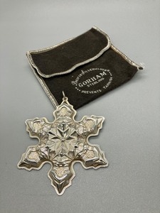lot 310 image: Vintage Gorham Sterling Silver Snowflake Ornament- Limited Edition -1975