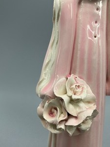 lot 312 image: Porcelain Figurine in Pink Dress & Hat by Paule Lefebure, Quebec