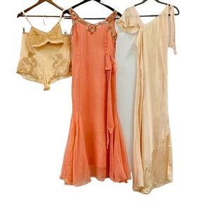 lot 188 image: Incredible 1930s Embellished Dress, Lingerie & Undergarments w Vintage Peck & Peck Box