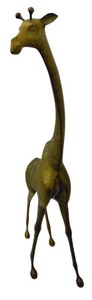 lot 150 image: Fabulous Large Vintage Brass Giraffe - 4.3 Feet Tall