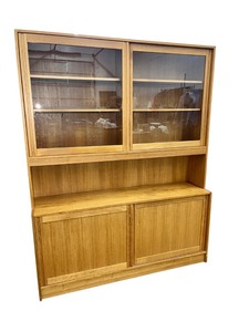 lot 126 image: Gorgeous Mid Century Danish Modern Lighted Wall Credenza- Lovschall