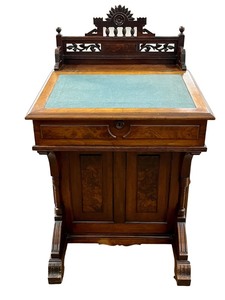 lot 247 image: Gorgeous Antique Victorian Eastlake Burl-Wood Davenport - Writing Desk