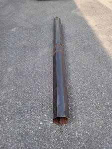lot 561 image: Steel Octagon Lamppost Pole w Base - 162.5 Long - 8 Diameter at Widest
