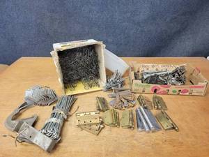 lot 586 image: Large Lot of Hinges, Brackets and More