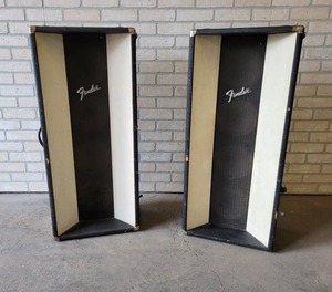 lot 546 image: Pair 1960s Fender Sound Column 4-8 Speakers - Each is 38 x 16 x 10