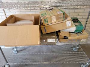 lot 638 image: New Greenheck Ventilator Unit, Lavatory Faucet and Assorted Band Saw Blades