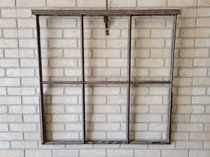 lot 650 image: Antique Steel 6-Pane Warehouse Window Frame - No Glass - 36 x 36