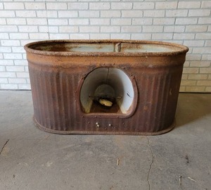 lot 659 image: Vintage Galvanized Water Stock Tank - About 47 x 24 x 24 - Makes a great flower Bed