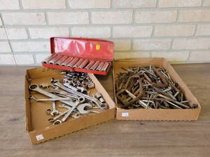 lot 687 image: 12 Drive Deepwell Metric Set, Assorted Wrenches and More