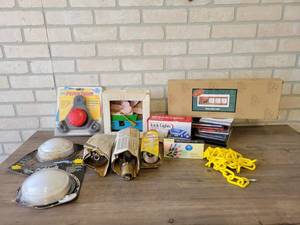 lot 688 image: Pig Whirligig, Moose Frame, Christmas Lights and More