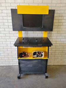 lot 696 image: Neat Homemade Gaming Stand - Just Needs a Computer - Comes with extra Parts - About 62 Tall