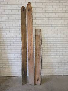 lot 781 image: Lot of (2) Cherry Wood Live Edge Slabs - 95 x 6.5 x 1, 90 x 6.5 x 1 and (1) Unknown Species 66 x 9 x 1.25