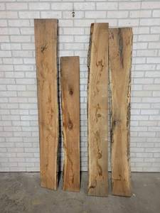 lot 782 image: Lot of (4) Cherry Wood Live Edge Slabs - 65 x 8 x 1.25, 67 x 8 x 1, 55 x 7 x 1 and 67 x 8 x 1