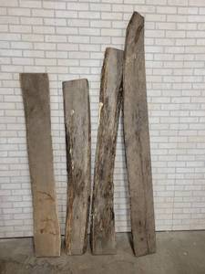 lot 783 image: Lot of (4) Live Edge Wood Slabs - Unknown Species 89 x 9.5 x 1, 77 x 8 x 1, 66 x 9 x 1 and 68 x 9 x 1