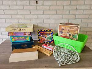 lot 880 image: Lot of Board Games, Bun Warmer, Cribbage Boards and More