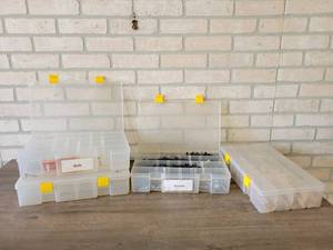 lot 766 image: Plano Hardware Organizers with screws, nails and Biscuits