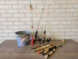lot 891 image: Lot of Assorted Ice Fishing Rods and Reels