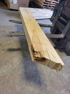 lot 575 image: Large Rough Sawn Basswood Slab - 78 x 12 x 5-14