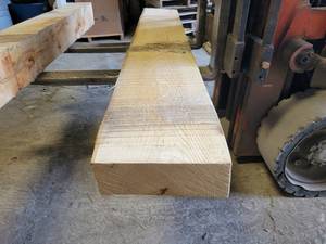 lot 579 image: Large Rough Sawn Basswood Slab - 82 x 12 x 4-12