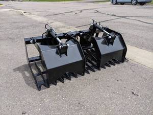 lot 513 image: NEW - Skidloader Hydraulic Rock Grapple Bucket - 66