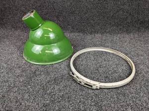lot 582 image: Green Porcelain Industrial Light with Lens Bracket