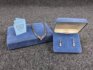 lot 723 image: Vintage Sterling Silver Beverly Hills Silver Earrings and 17 Necklace Set