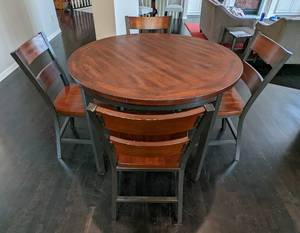 Wood and Metal Dining Set
