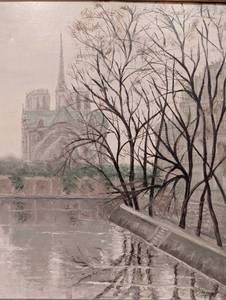 Vintage Scenic Oil on Canvas Framed Painting