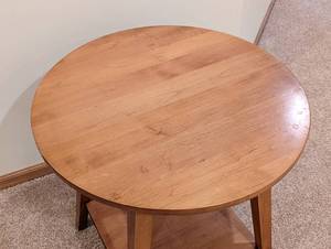 Ethan Allen Round Wood Side Table