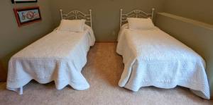 Pair of White Twin Bed Frames