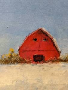 Small Canvas Red Barn Painting by Holmquist