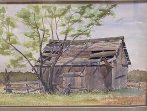 Framed Watercolor Painting by Elliott