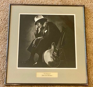 Framed Black and White Photo of John Lee Hooker by Marc Norberg