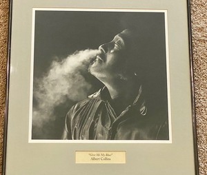 Framed Black and White Photo of Albert Collins