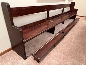 Extraordinary Find Long Antique Bench from The Basilica of the Sacred Heart at the University of Notre Dame