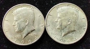 2 90% Silver Kennedy Half Dollars