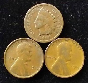 1909 Penny Lot - Includes Indian Penny & VDB