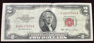 Nice 1953 Red Seal $2 Note