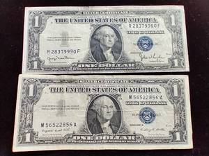 2 Silver Certificate $1 Notes - 1935D & 1957A