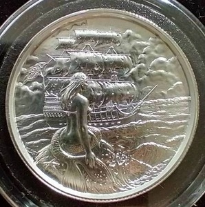 Ultra High Relief 2 Oz. Silver Mermaid Coin