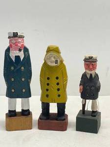 Vintage Carved Wood Nautical Figurines