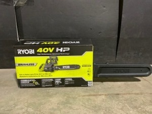 RYOBI 40V Brushless 16 in. Cordless Battery Chainsaw with 4.0 Ah Battery and Charger. See Pictures