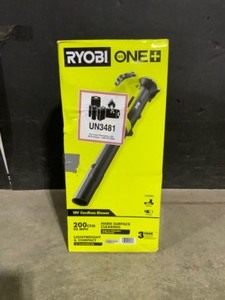 RYOBI ONE 18V 90 MPH 200 CFM Cordless Battery Leaf BlowerSweeper with 2.0 Ah Battery and Charger. See Pictures
