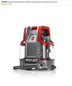 HOOVER Professional Series Spotless Portable Carpet Cleaner & Upholstery Spot Cleaner. See Pictures