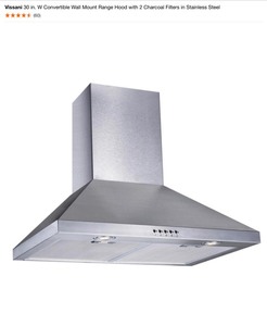 Vissani 30 in. W Convertible Wall Mount Range Hood with 2 Charcoal Filters in Stainless Steel. See Pictures